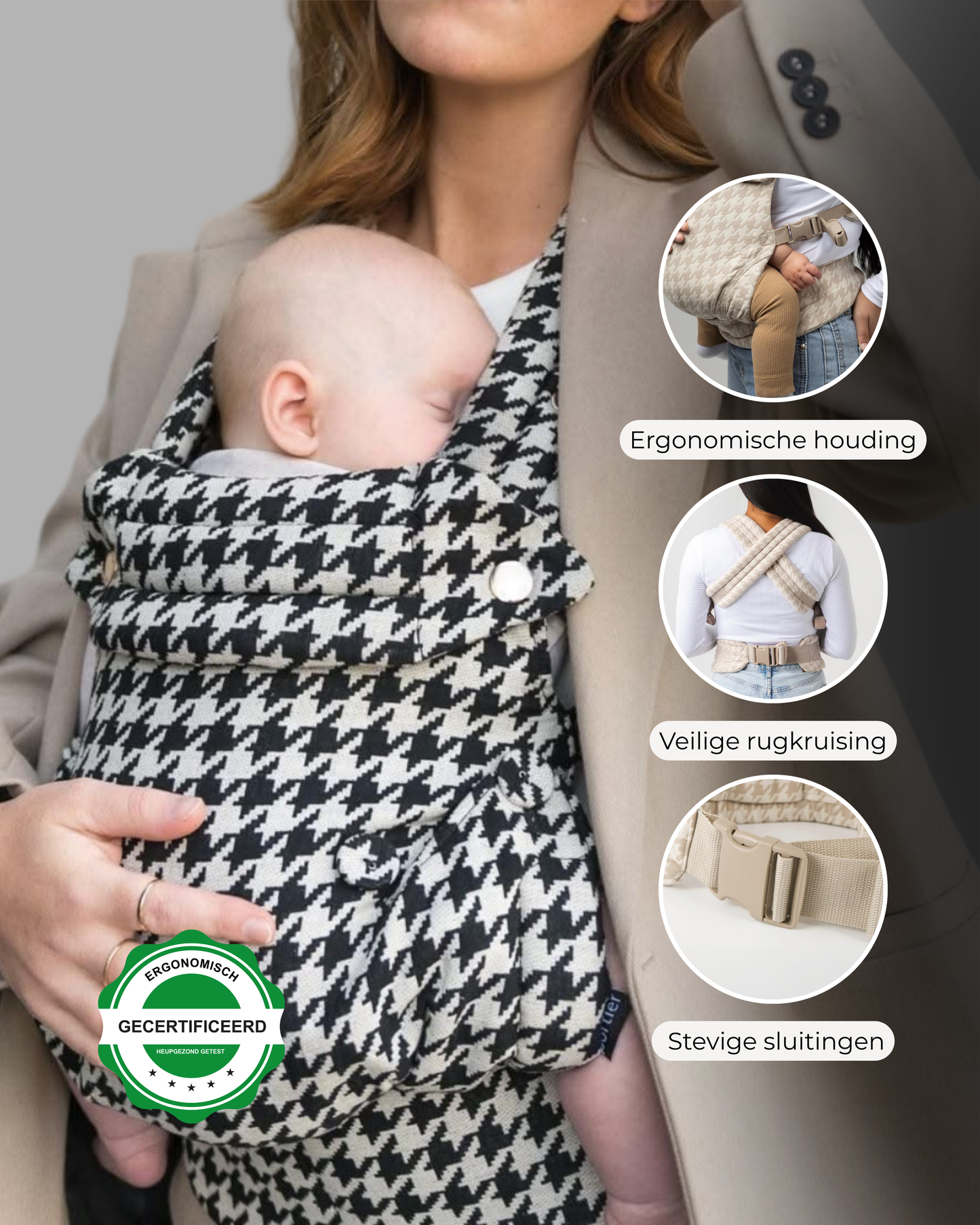 Draagzak baby | Organic Zwart & Wit