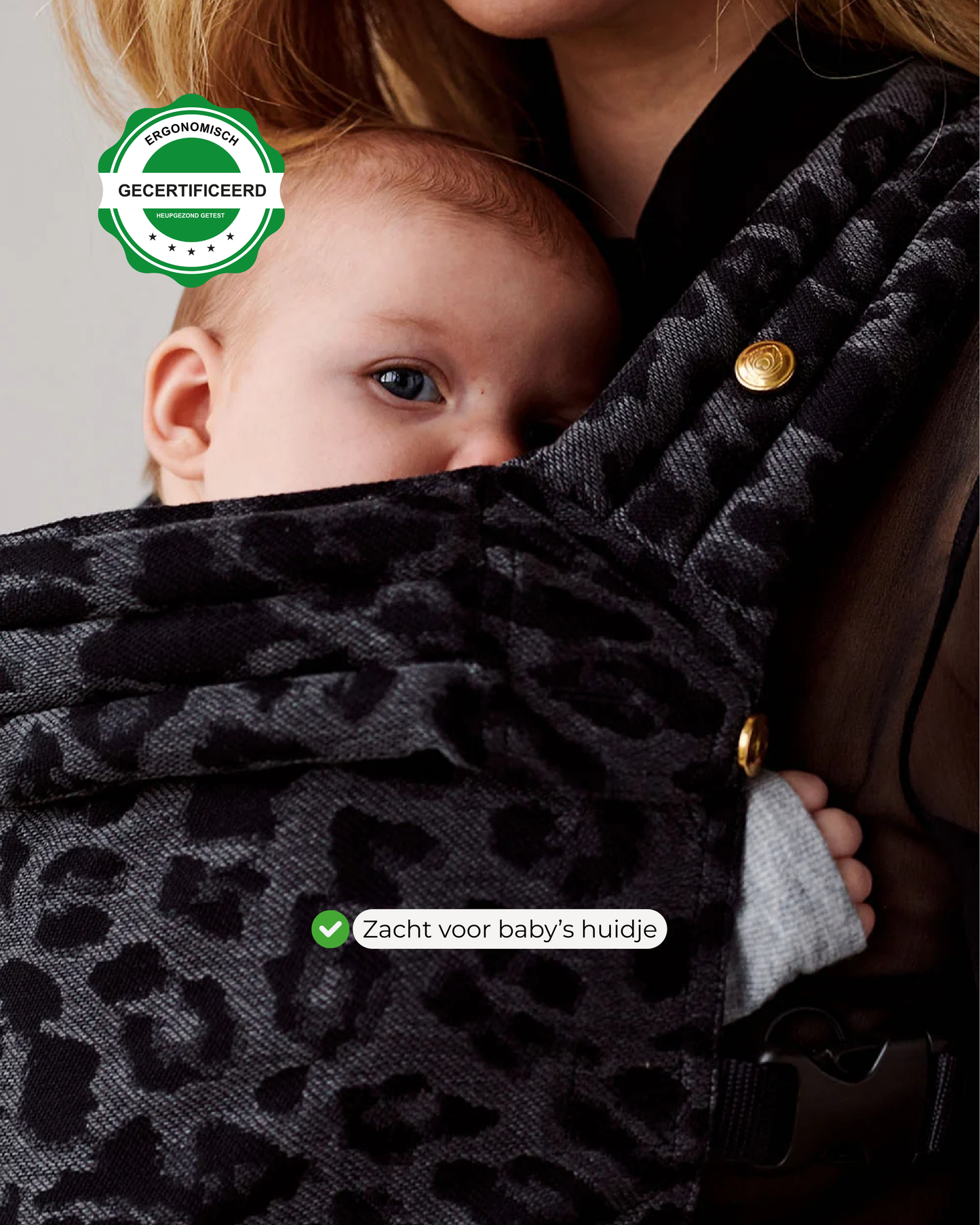 Draagzak baby | Luipaard Grijs