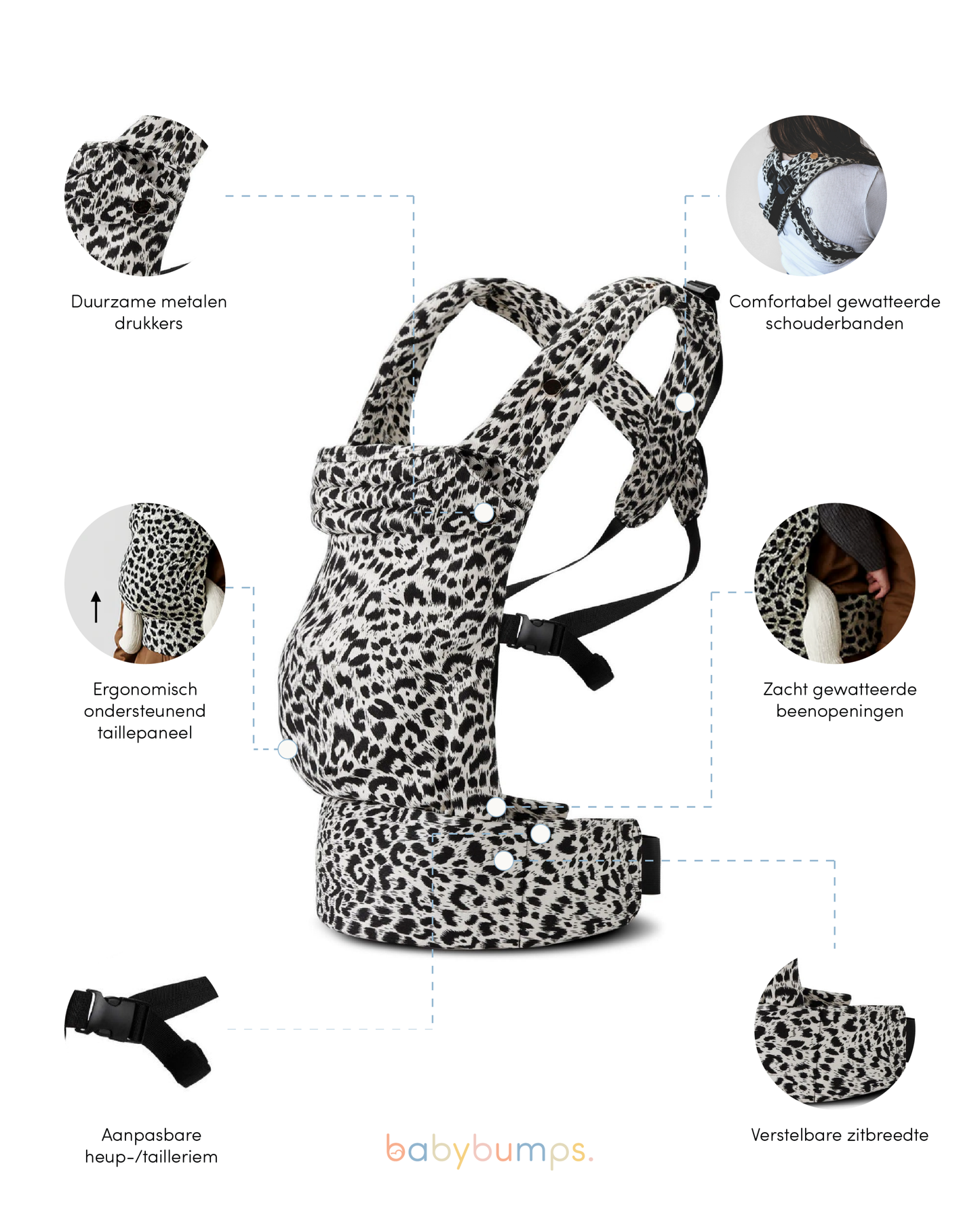 Draagzak baby | Luipaard Sneeuw