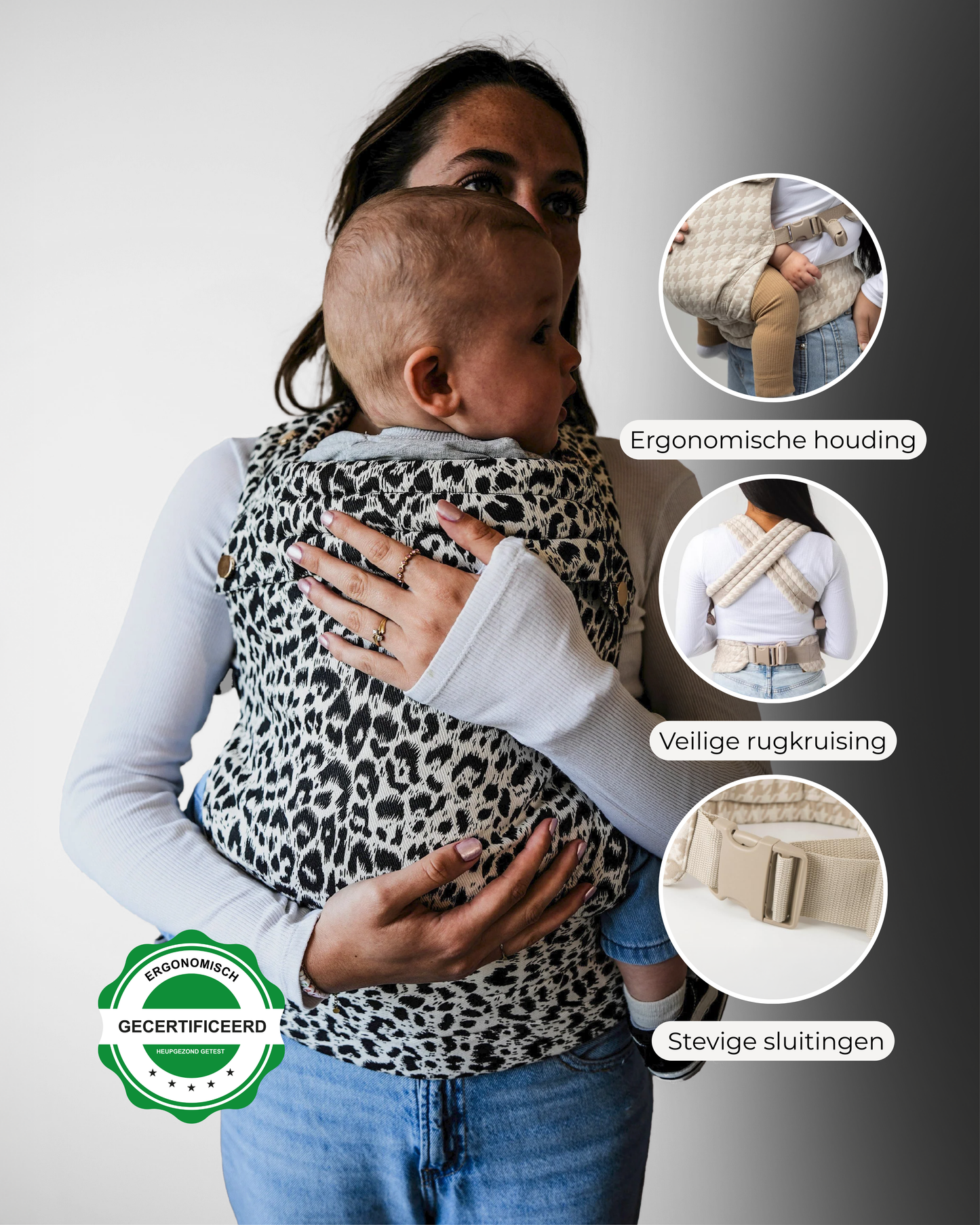 Draagzak baby | Luipaard Sneeuw