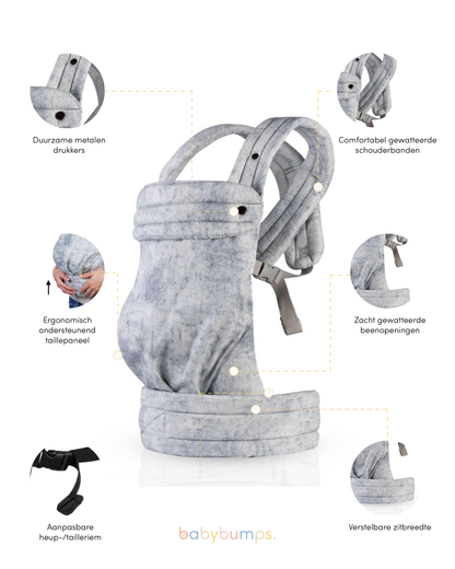 Draagzak baby | Marble Grijs