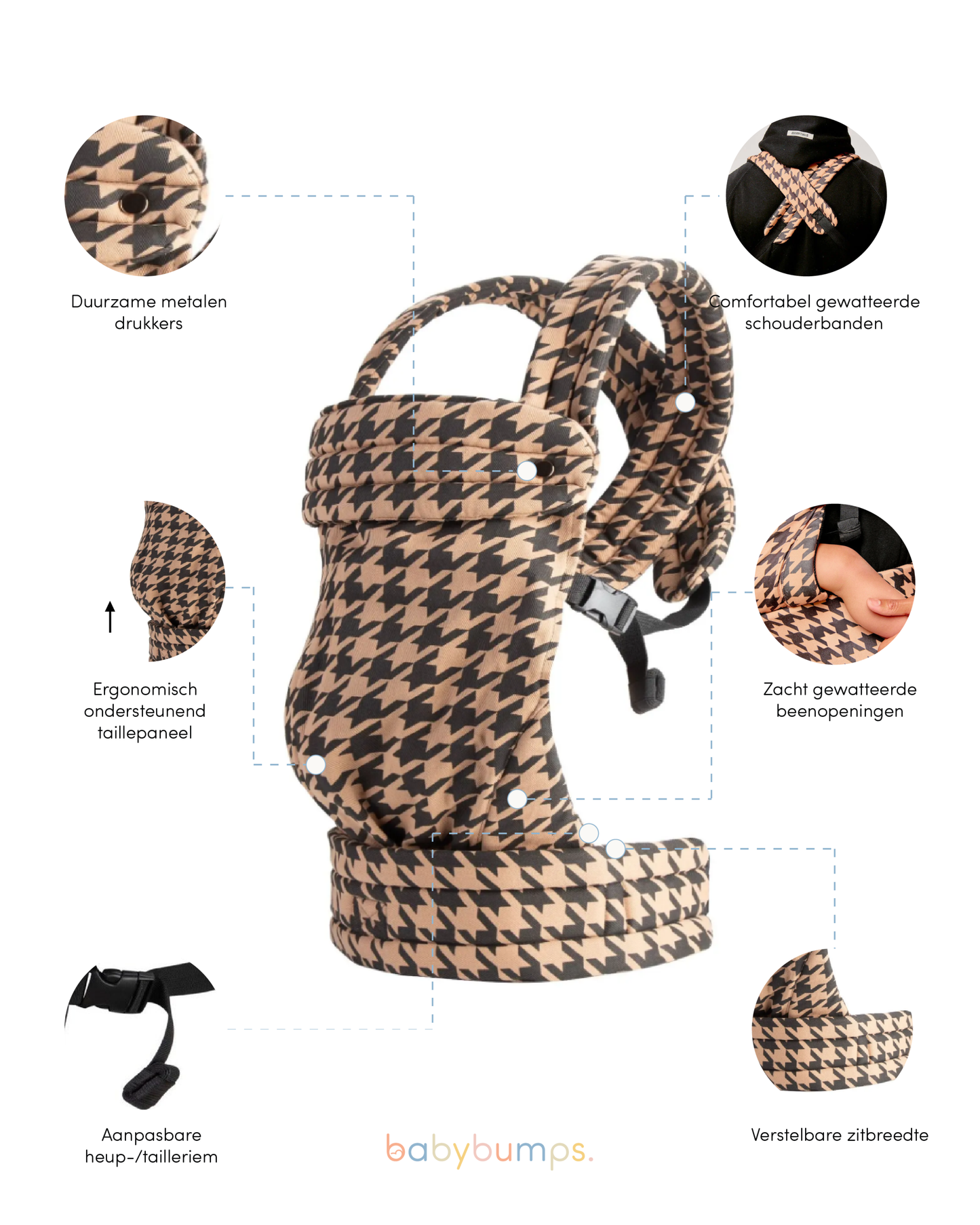 Draagzak baby | Beige & Zwart